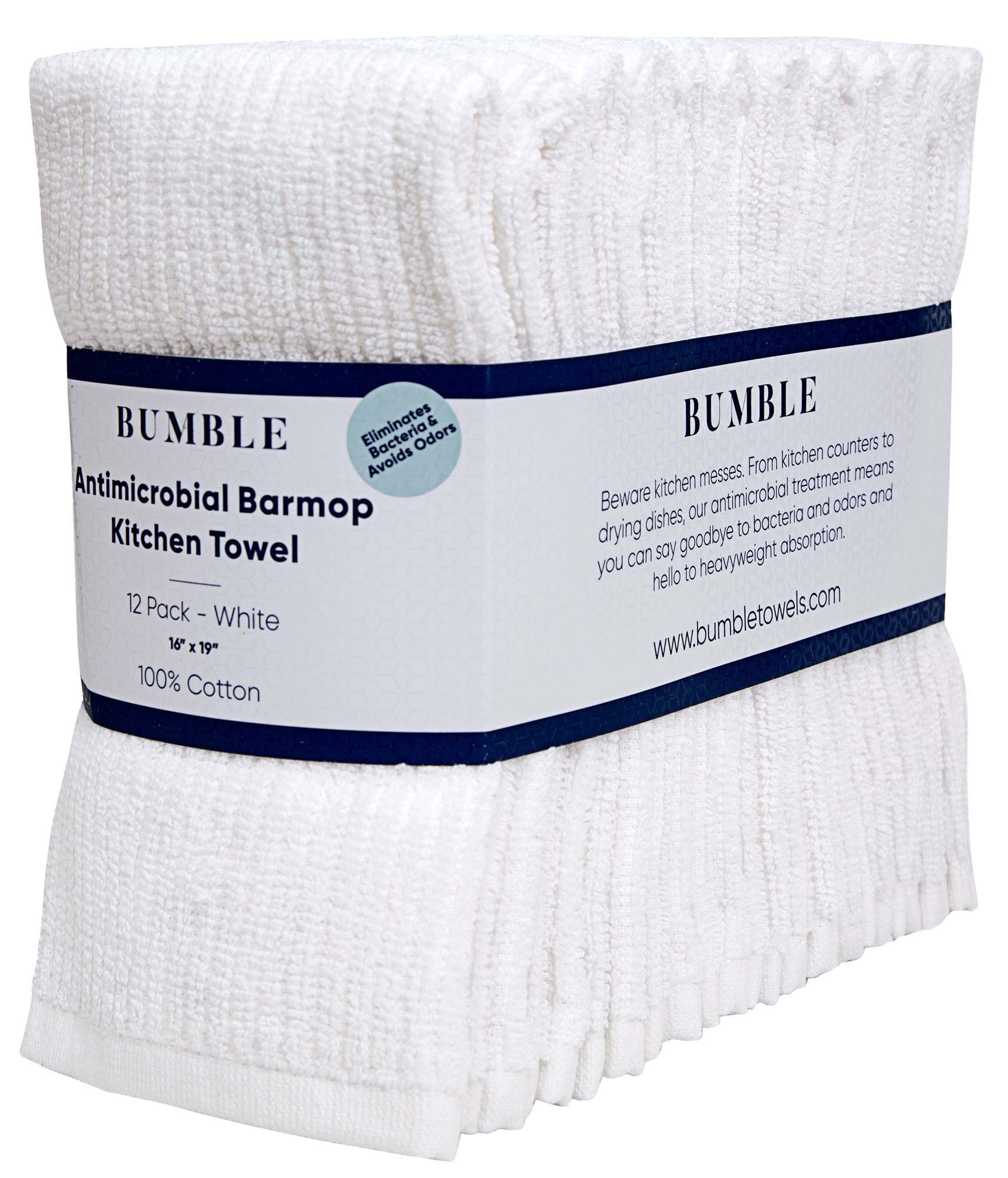Anti-Microbial White Kitchen Hand Towel