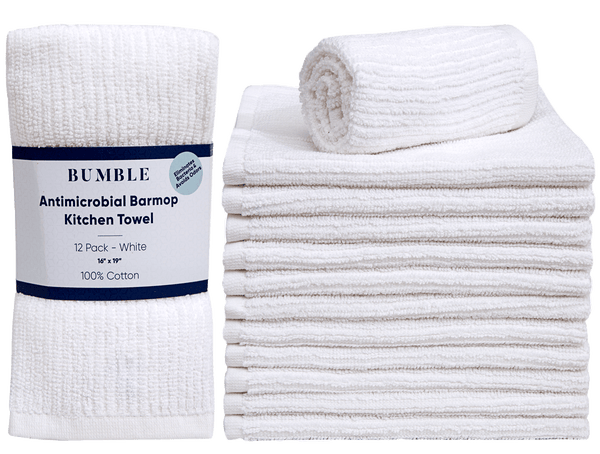 Bumble Premium Cotton Kitchen Hand Towels (20 x 28) Grey Vintage