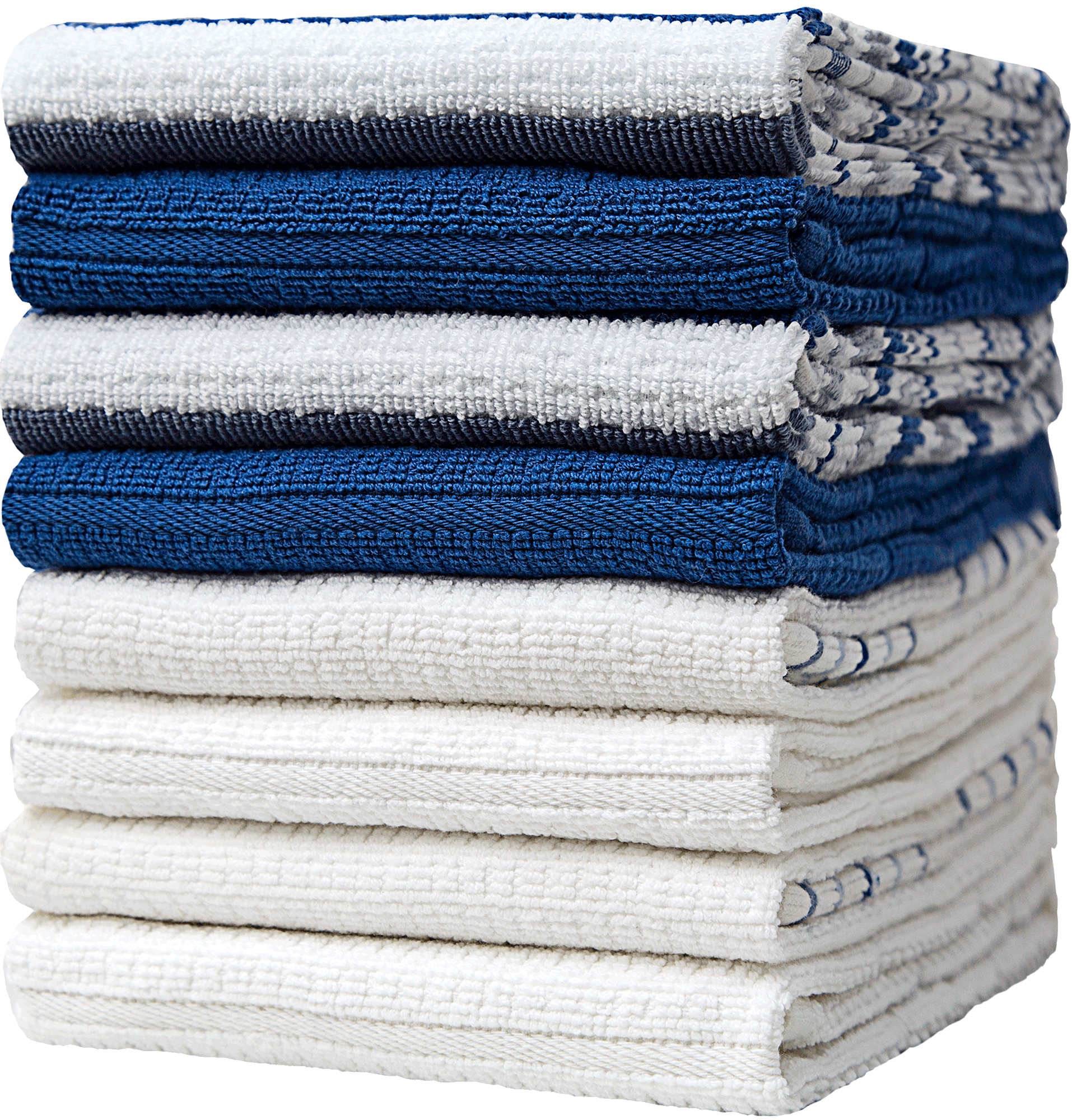 8Pack Multi Stripe Kitchen Towel Set Soft & Absorbent! Bumble Towels