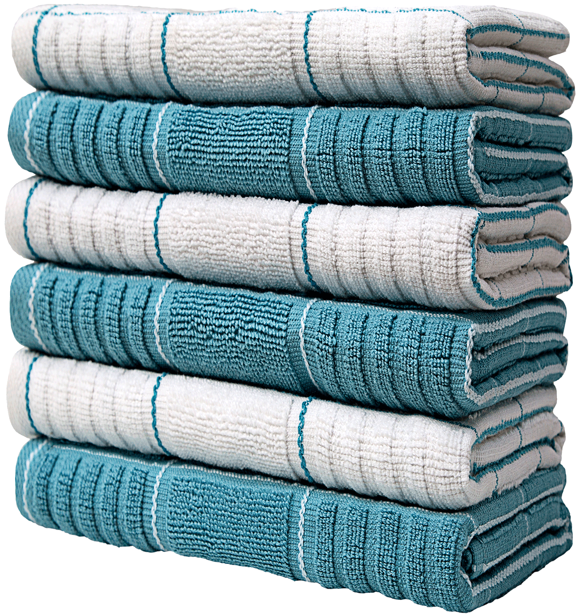 Bumble Towels Premium Kitchen Towels (16”x 28”, 8 Piece) Cotton Kitchen  Hand Towels Striped 420 GSM Blue