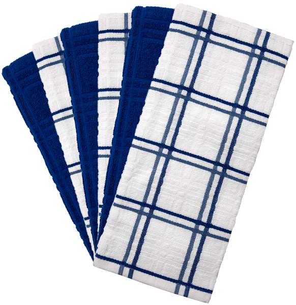 Blue and Black Dish Towel, Tea Towels Handcrafted in Canada by