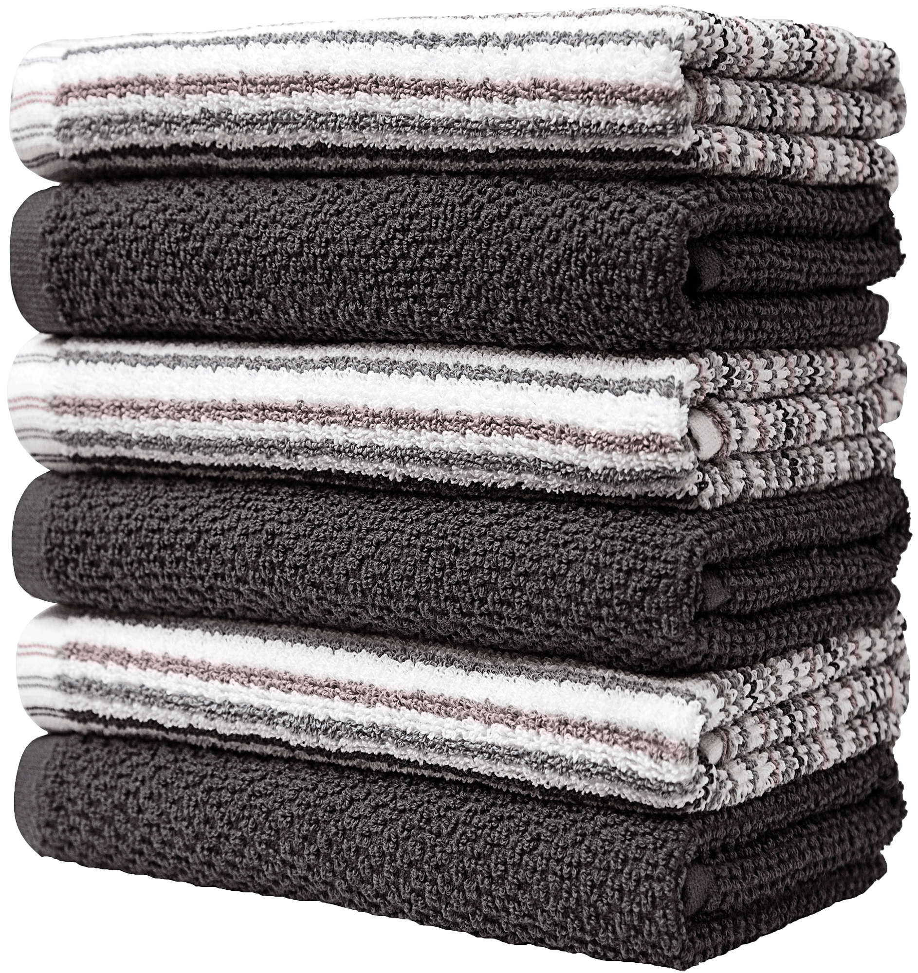 Oeleky Kitchen Towel Pack of 6, Absorbent Cotton Dish Towels for Kitchen  15x26 Inches, Stripe Design Kitchen Hand Towels